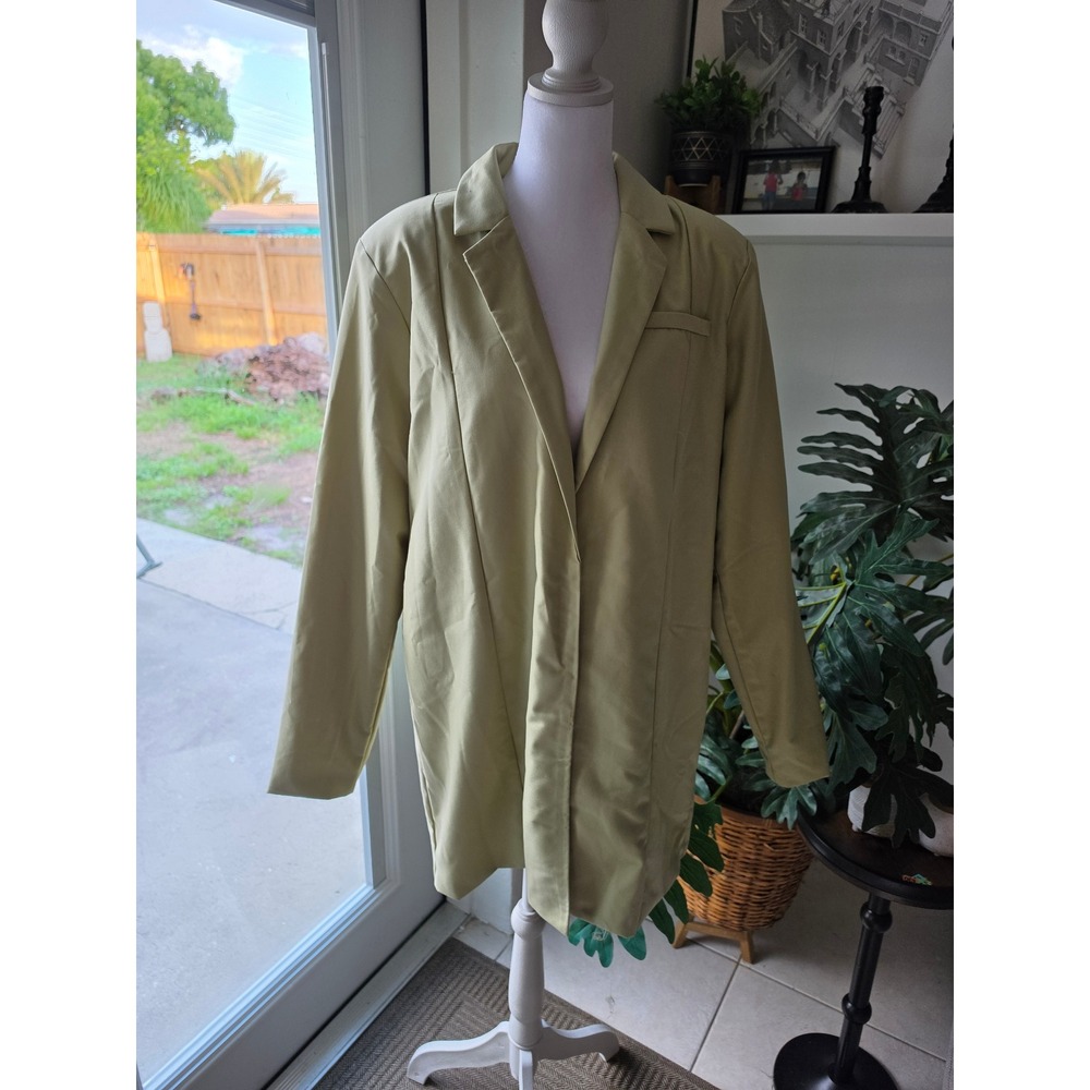 New PrettyLittleThing Sage Green Oversized Blazer Dress Womens Size 6
